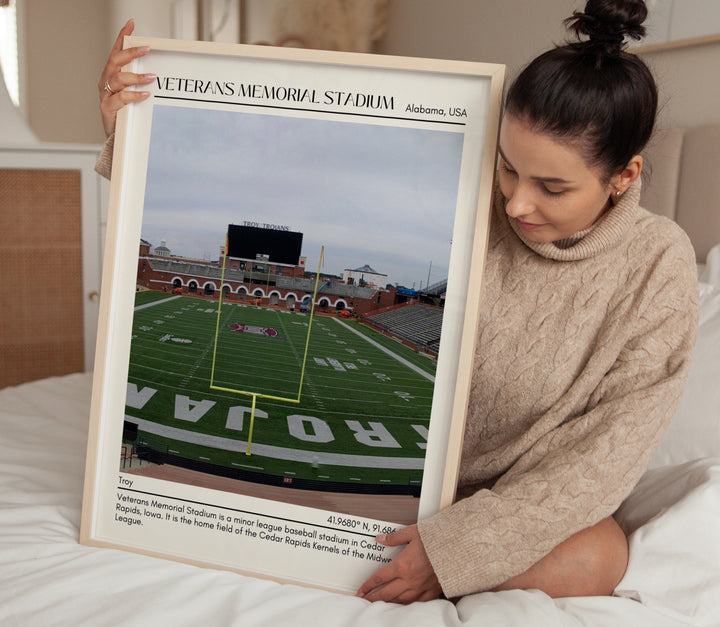 Veterans Memorial Stadium Football Minimal Wall Art