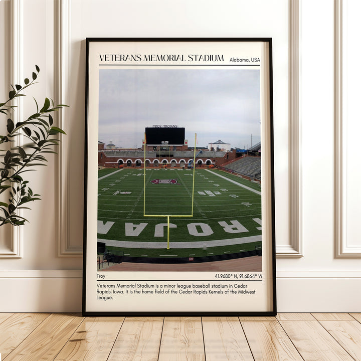 Veterans Memorial Stadium Football Minimal Wall Art