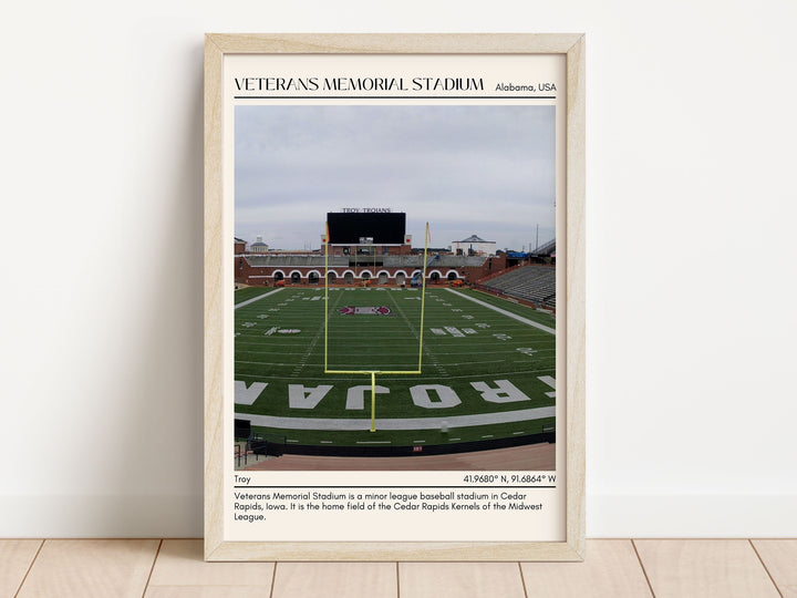 Veterans Memorial Stadium Football Minimal Wall Art