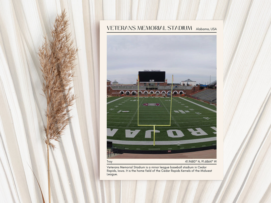 Veterans Memorial Stadium Football Minimal Wall Art