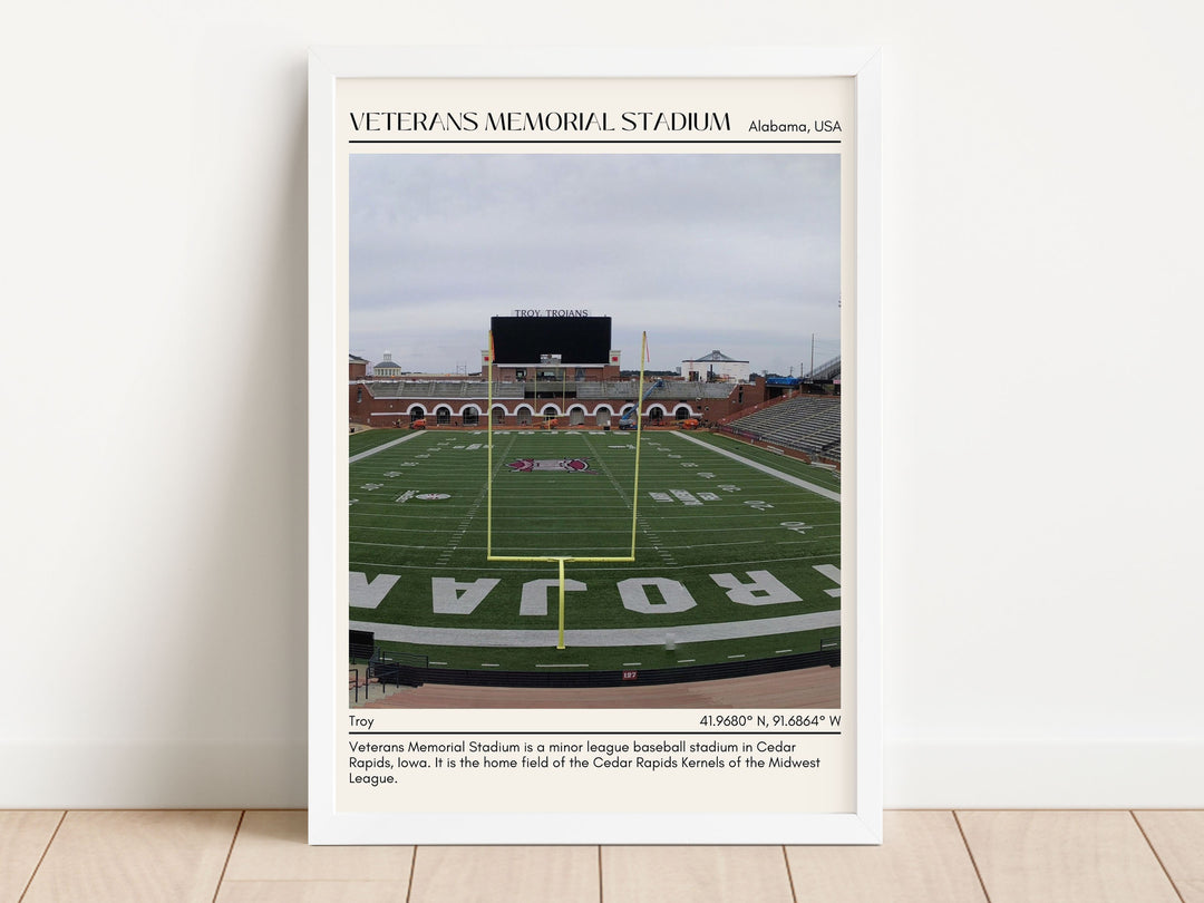 Veterans Memorial Stadium Football Minimal Wall Art