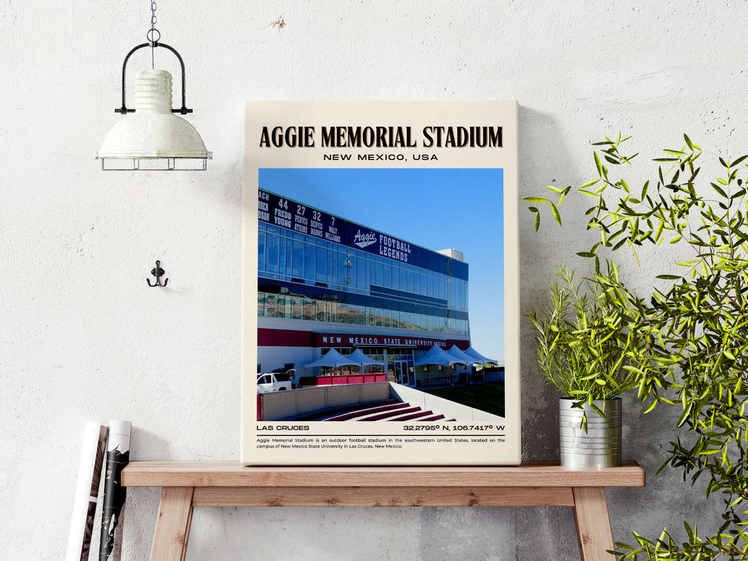 Aggie Memorial Stadium Football Retro Wall Art