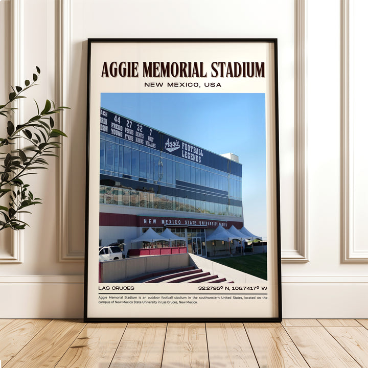 Aggie Memorial Stadium Football Retro Wall Art