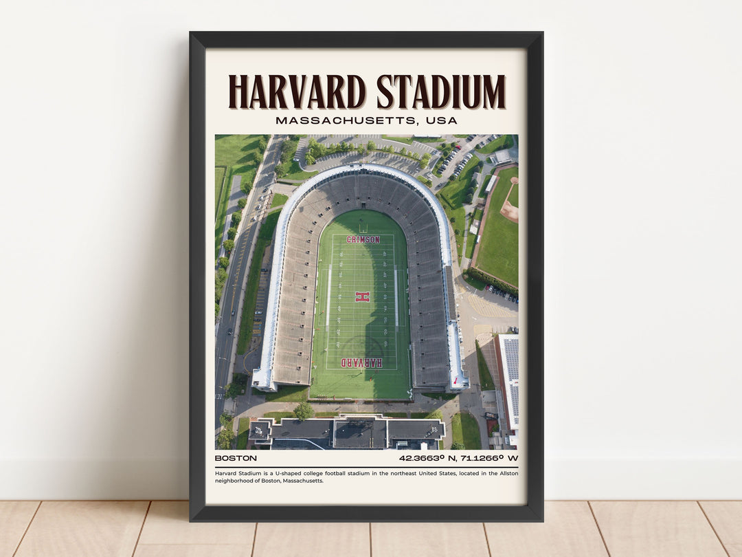 Harvard Stadium Football Retro Wall Art