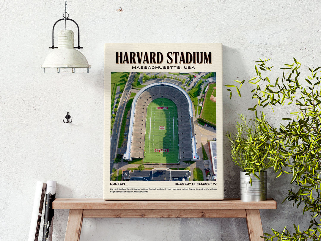 Harvard Stadium Football Retro Wall Art