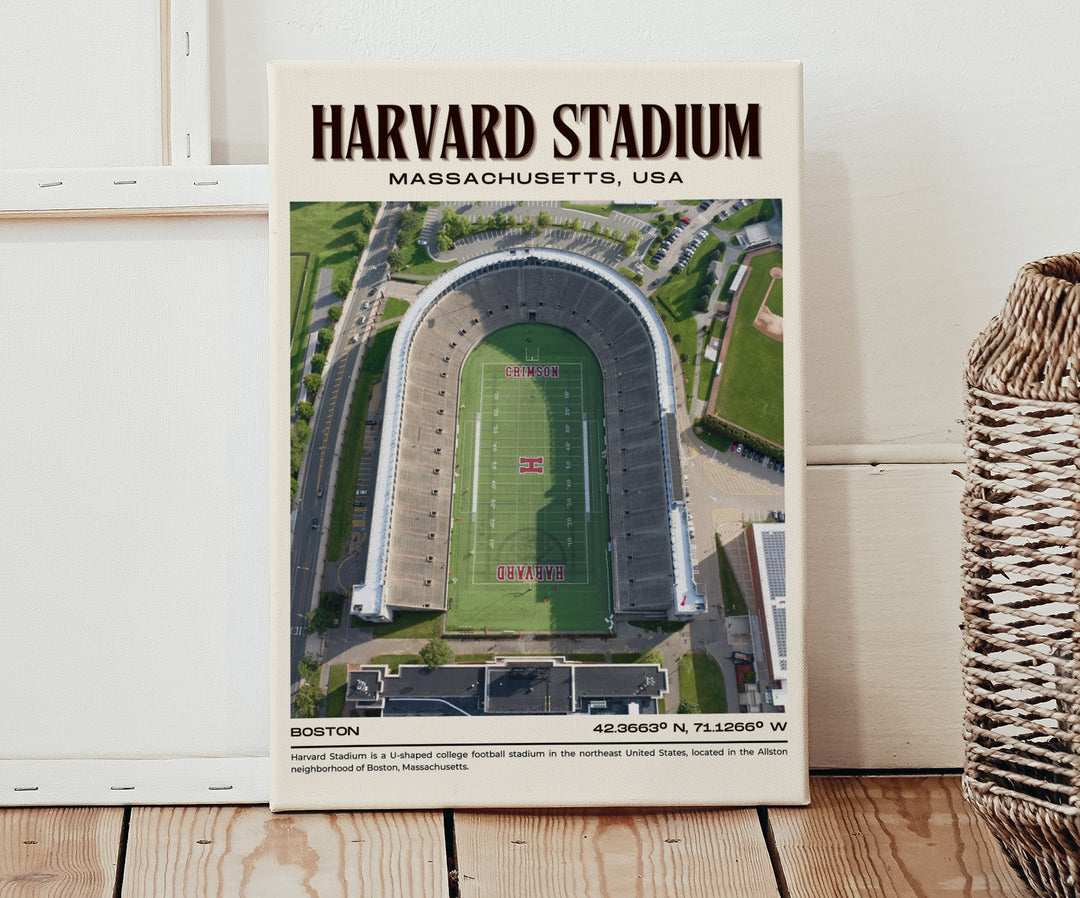 Harvard Stadium Football Retro Wall Art