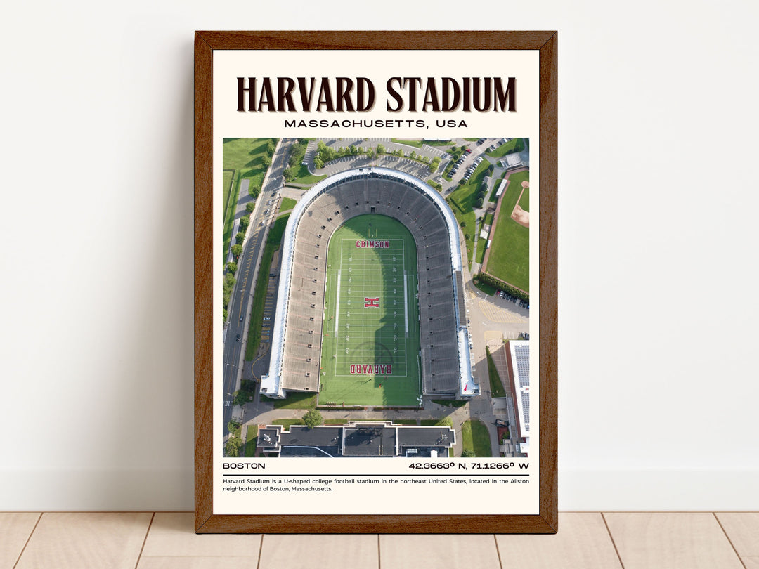 Harvard Stadium Football Retro Wall Art