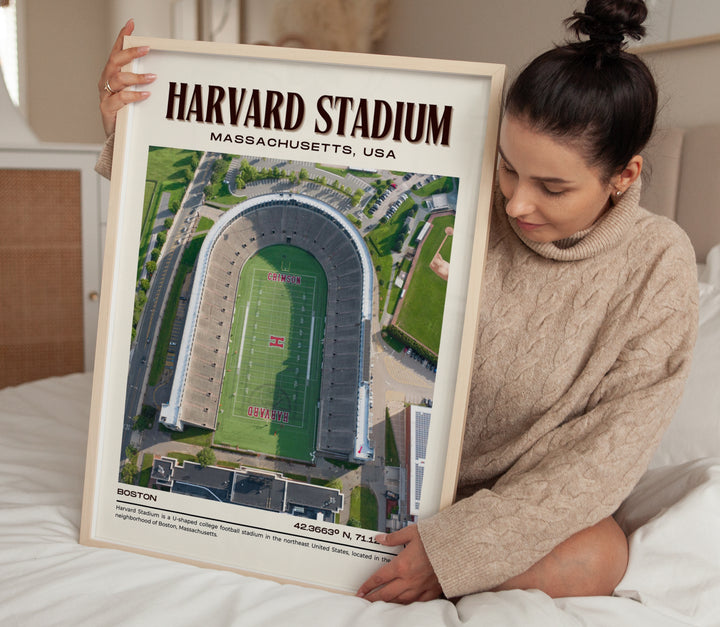 Harvard Stadium Football Retro Wall Art