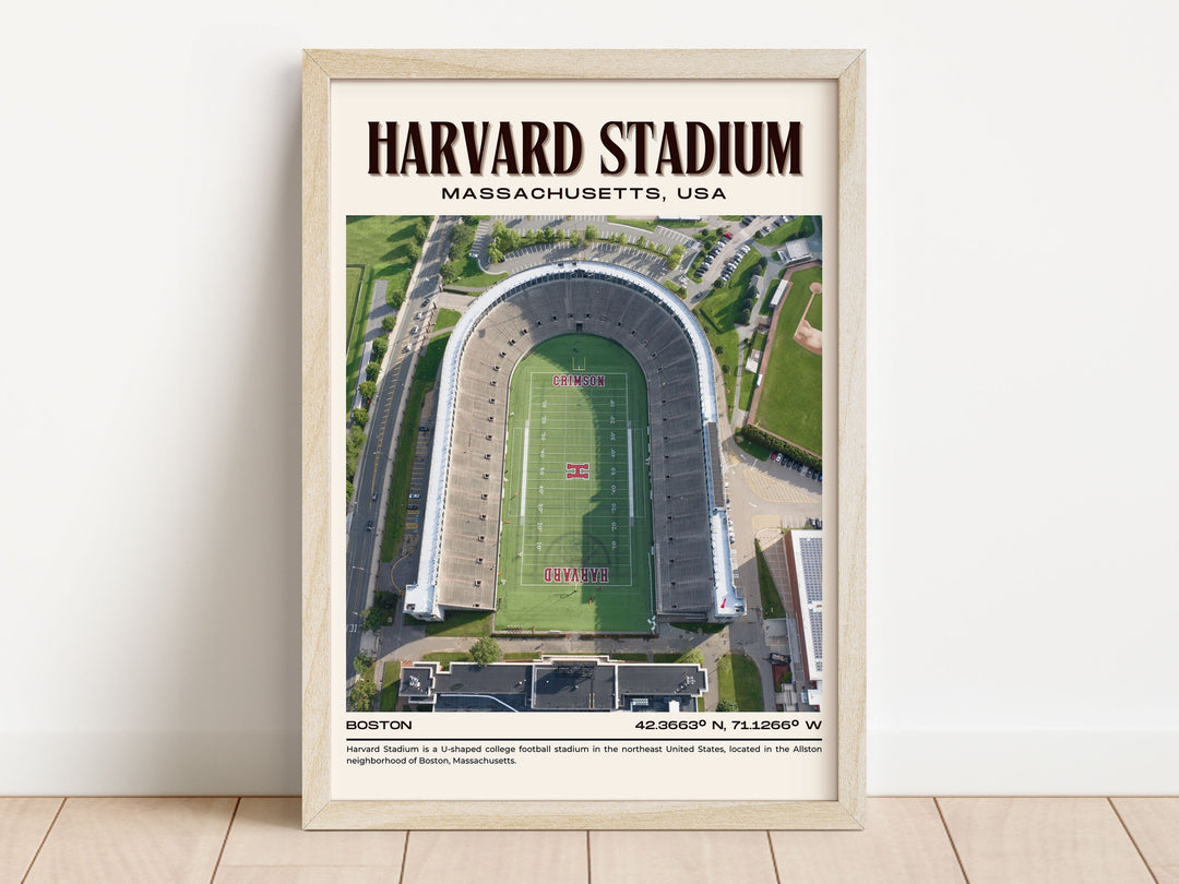 Harvard Stadium Football Retro Wall Art