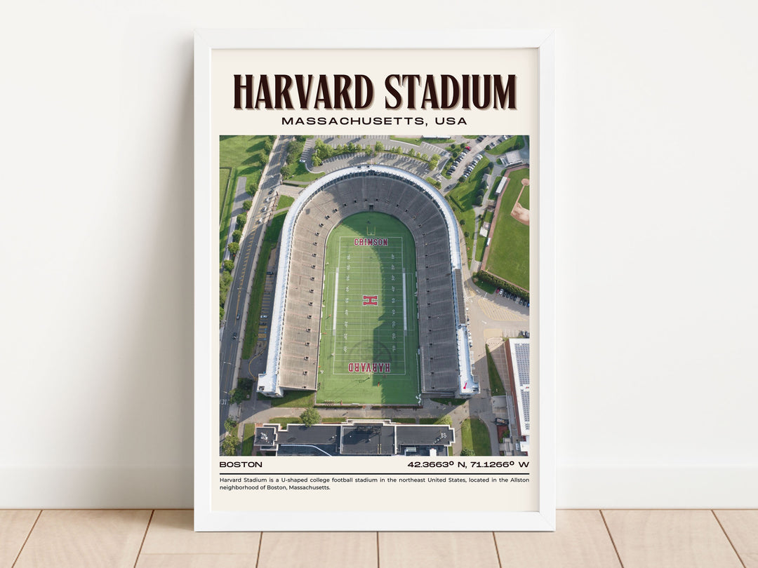 Harvard Stadium Football Retro Wall Art