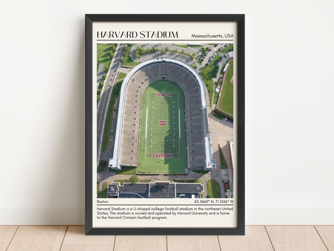 Harvard Stadium Football Minimal  Wall Art