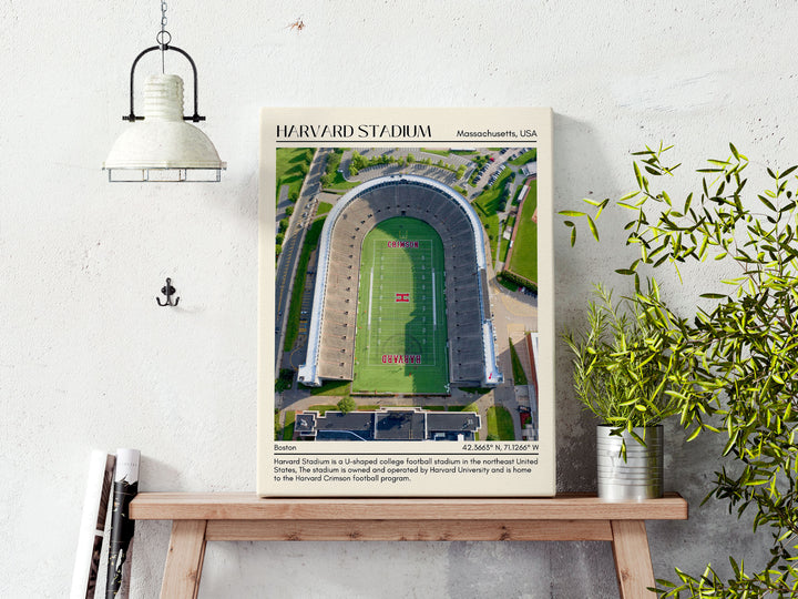 Harvard Stadium Football Minimal  Wall Art