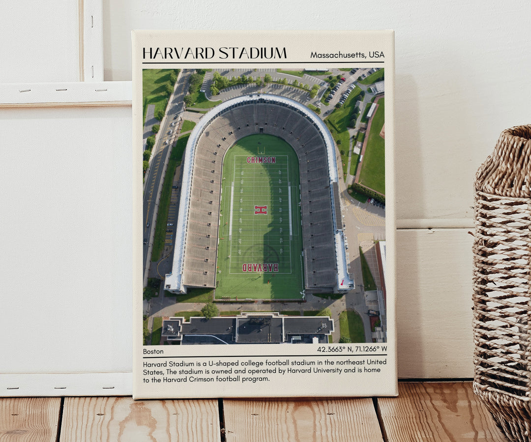 Harvard Stadium Football Minimal  Wall Art