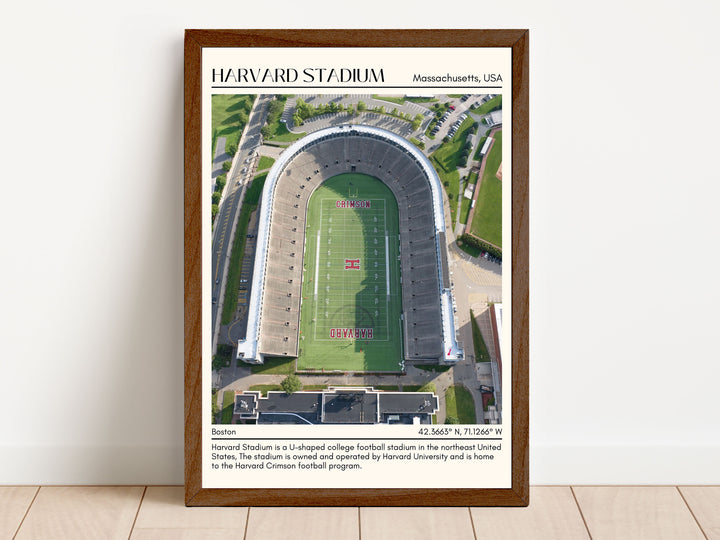 Harvard Stadium Football Minimal  Wall Art