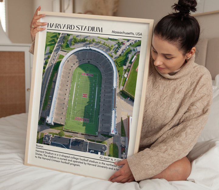 Harvard Stadium Football Minimal  Wall Art