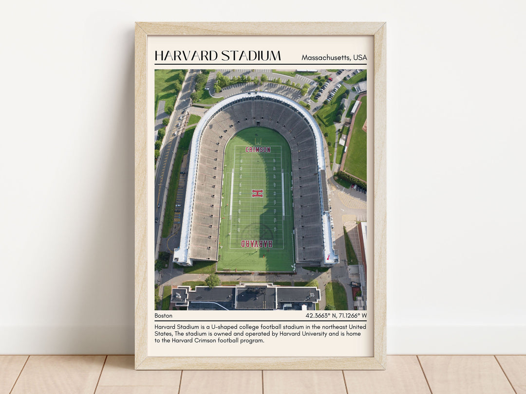 Harvard Stadium Football Minimal  Wall Art