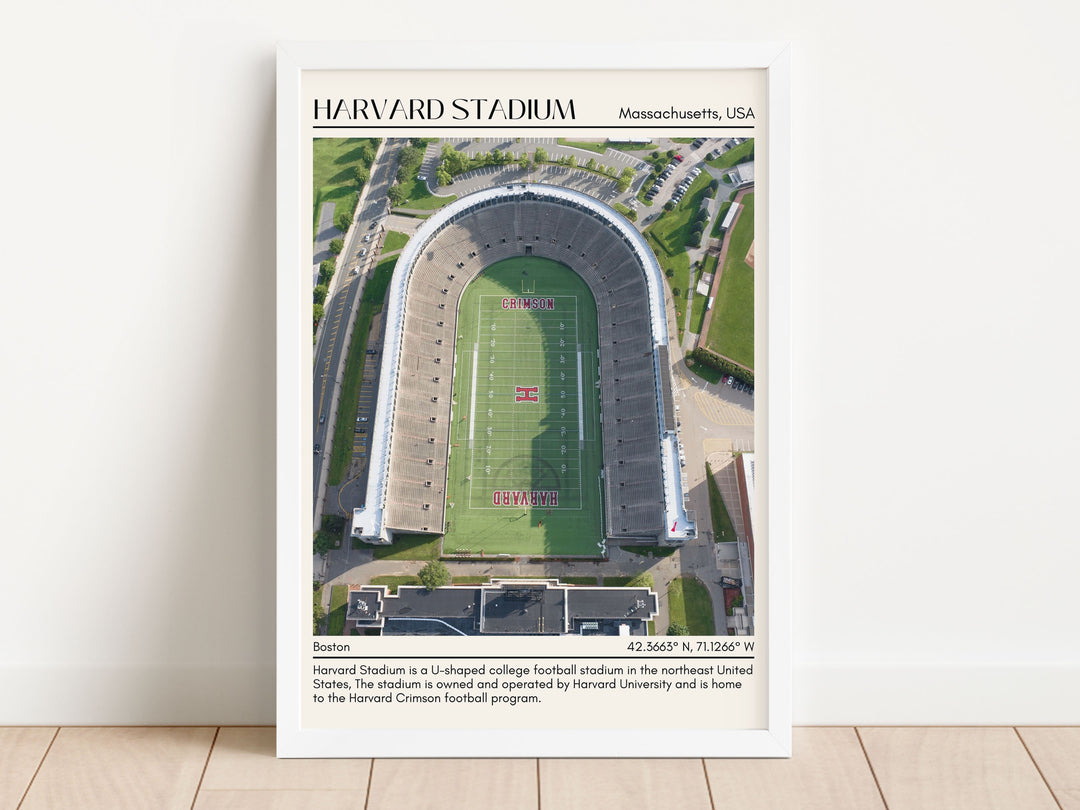 Harvard Stadium Football Minimal  Wall Art