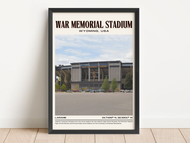 War Memorial Stadium Football Retro Wall Art