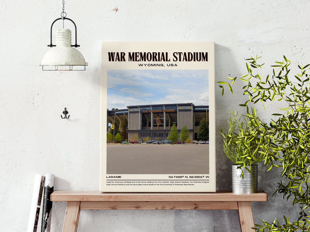 War Memorial Stadium Football Retro Wall Art