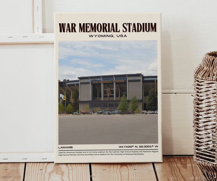 War Memorial Stadium Football Retro Wall Art