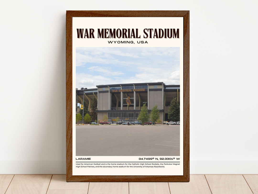 War Memorial Stadium Football Retro Wall Art