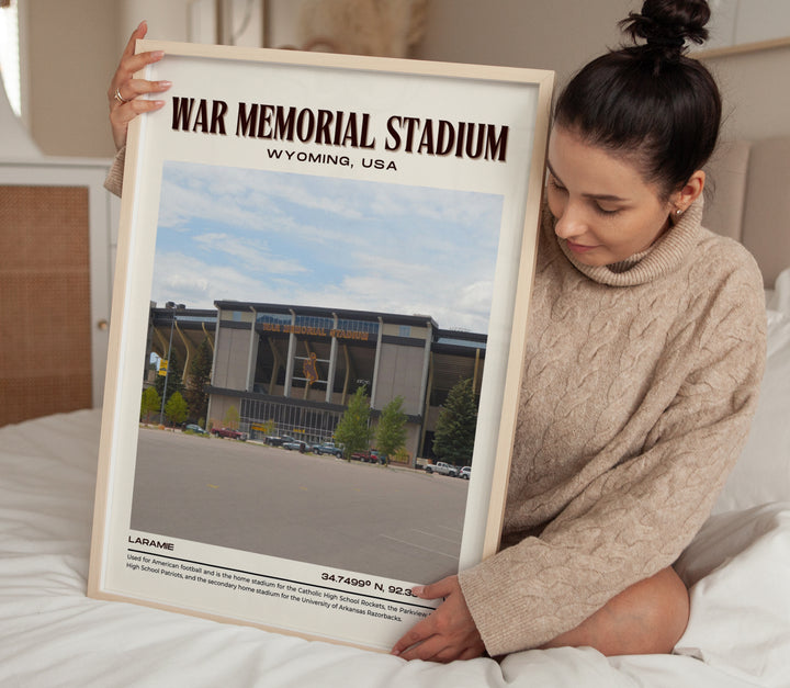 War Memorial Stadium Football Retro Wall Art