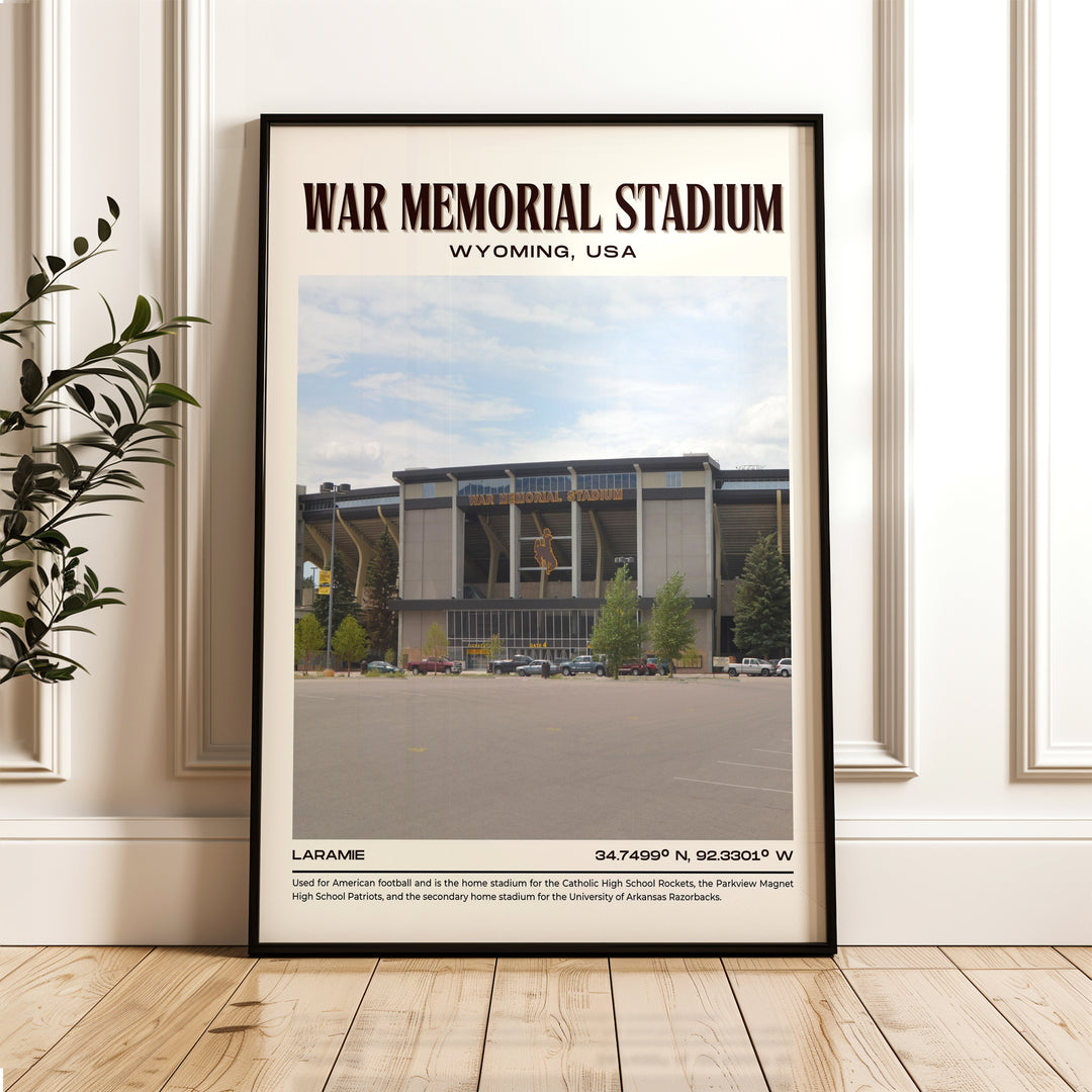 War Memorial Stadium Football Retro Wall Art