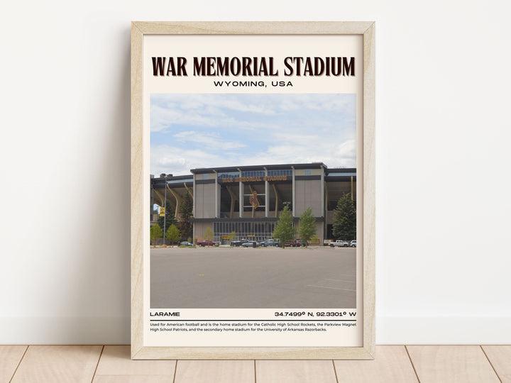 War Memorial Stadium Football Retro Wall Art