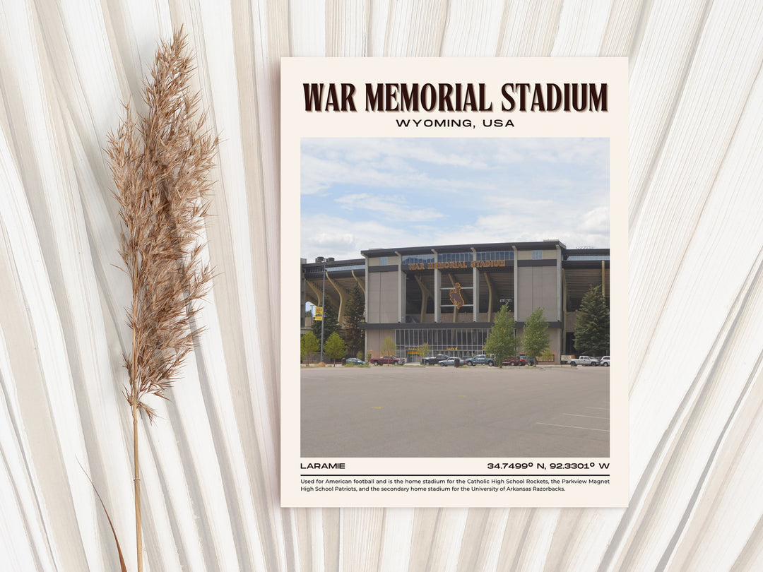 War Memorial Stadium Football Retro Wall Art