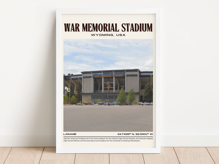 War Memorial Stadium Football Retro Wall Art