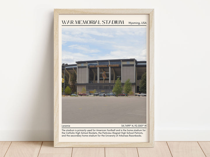 War Memorial Stadium Football Minimal  Wall Art