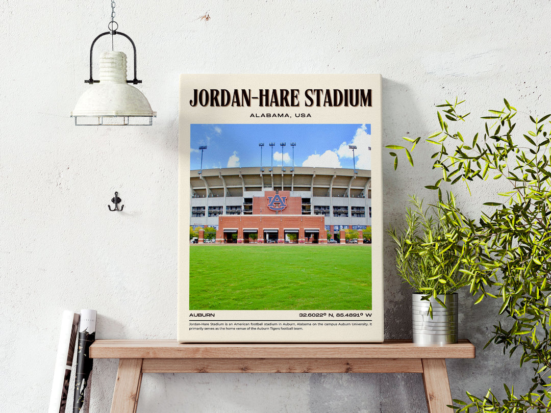 Jordan-Hare Stadium Football Retro Wall Art