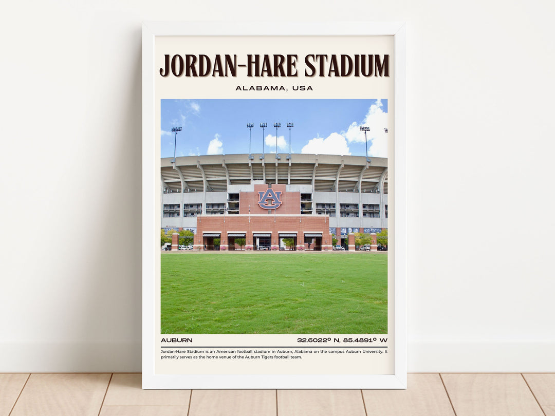 Jordan-Hare Stadium Football Retro Wall Art