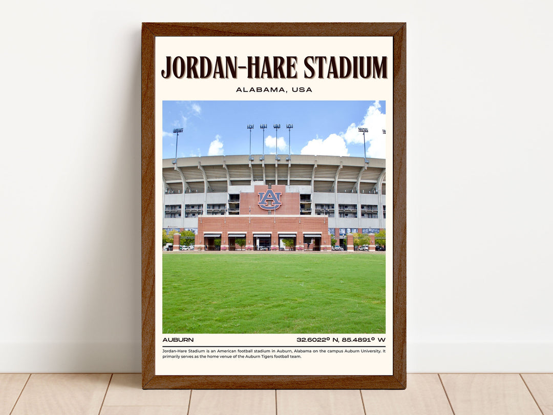 Jordan-Hare Stadium Football Retro Wall Art