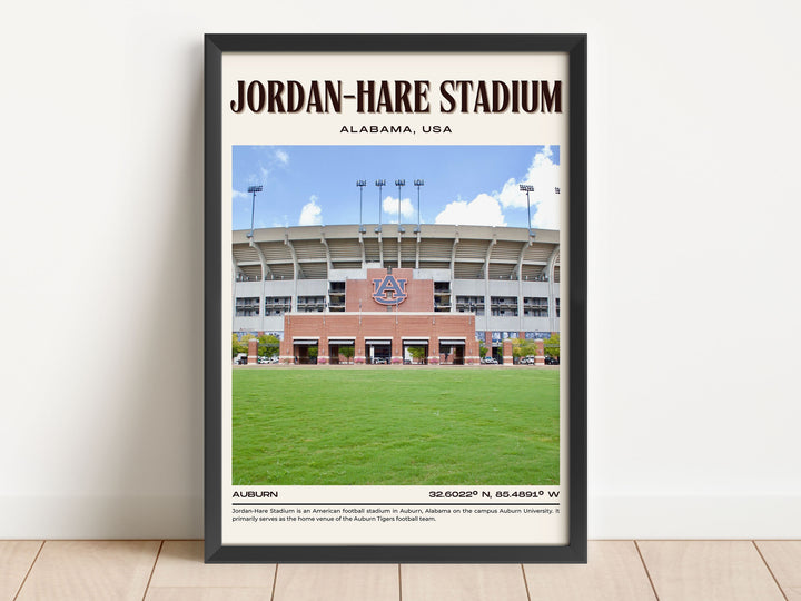 Jordan-Hare Stadium Football Retro Wall Art