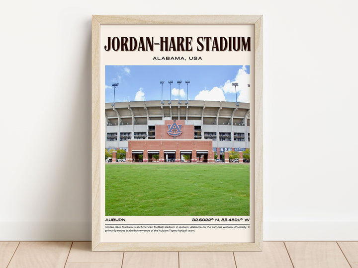 Jordan-Hare Stadium Football Retro Wall Art