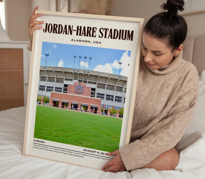 Jordan-Hare Stadium Football Retro Wall Art