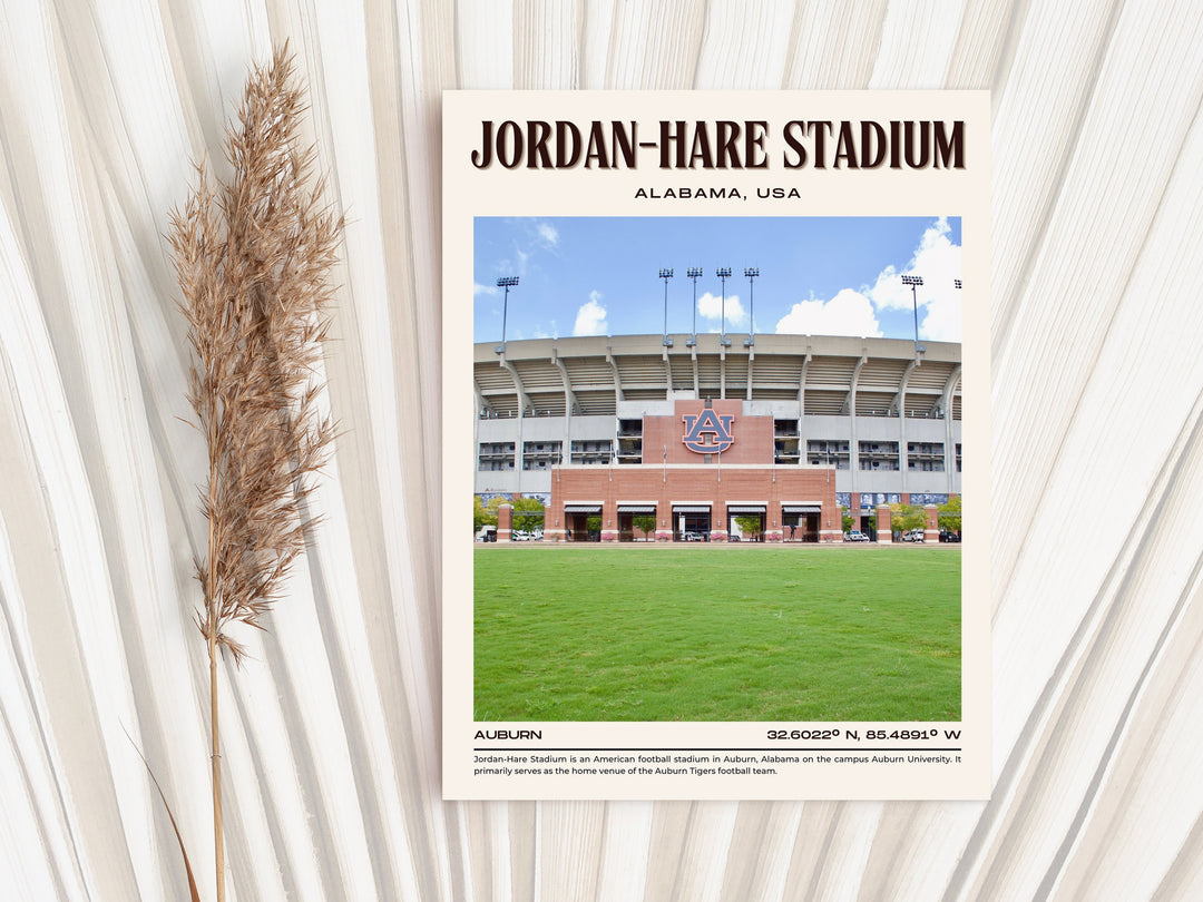 Jordan-Hare Stadium Football Retro Wall Art