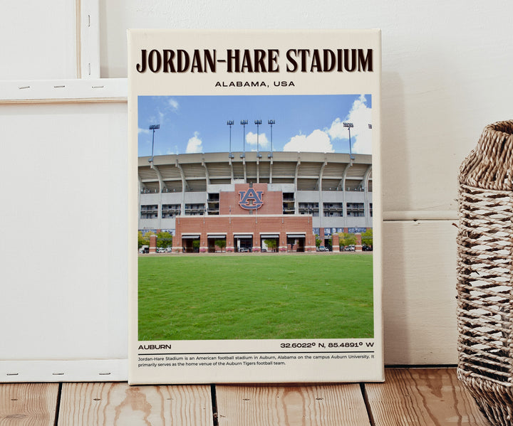 Jordan-Hare Stadium Football Retro Wall Art