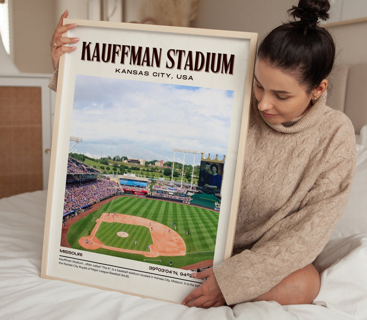 Kauffman Stadium Baseball Retro Wall Art