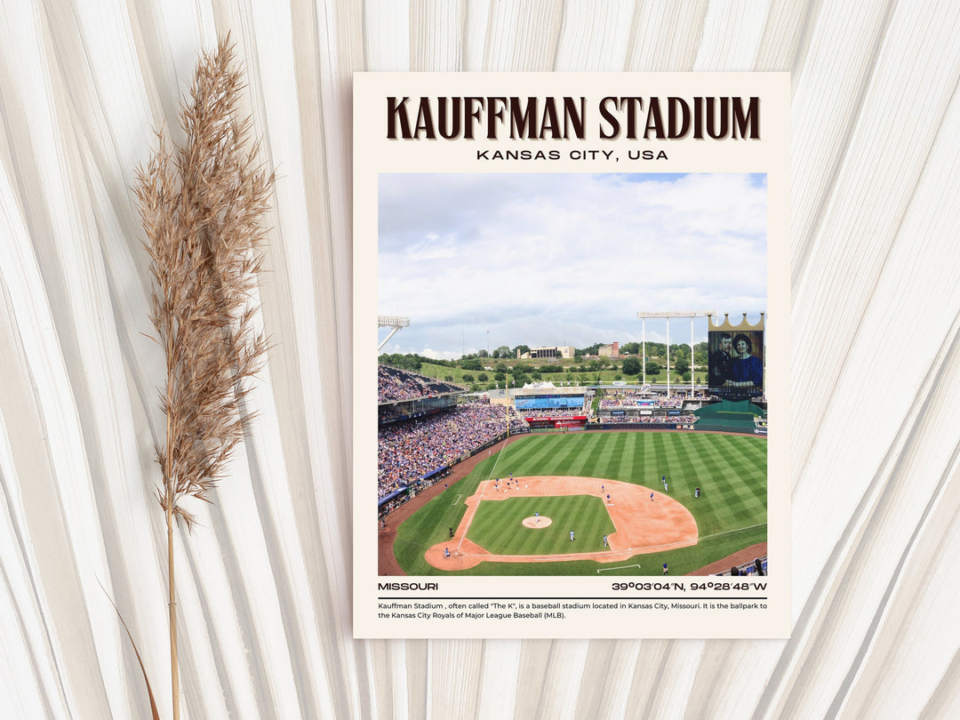 Kauffman Stadium Baseball Retro Wall Art