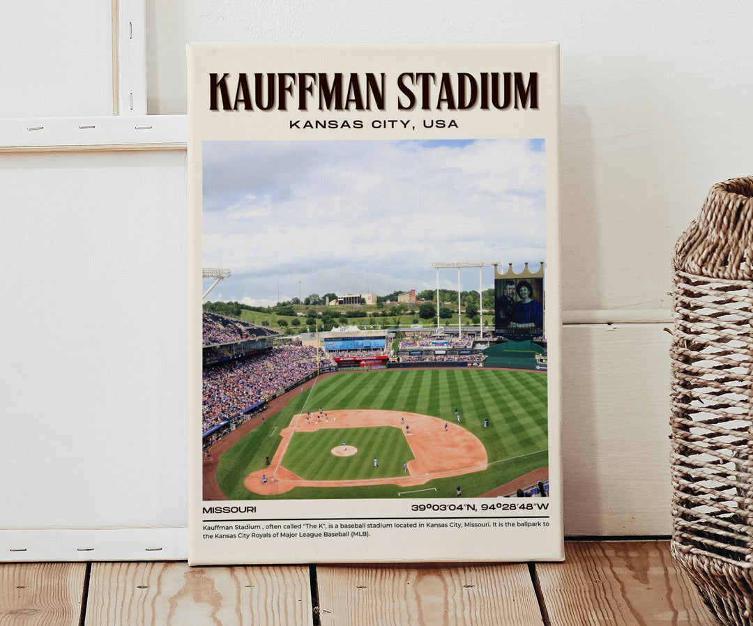 Kauffman Stadium Baseball Retro Wall Art