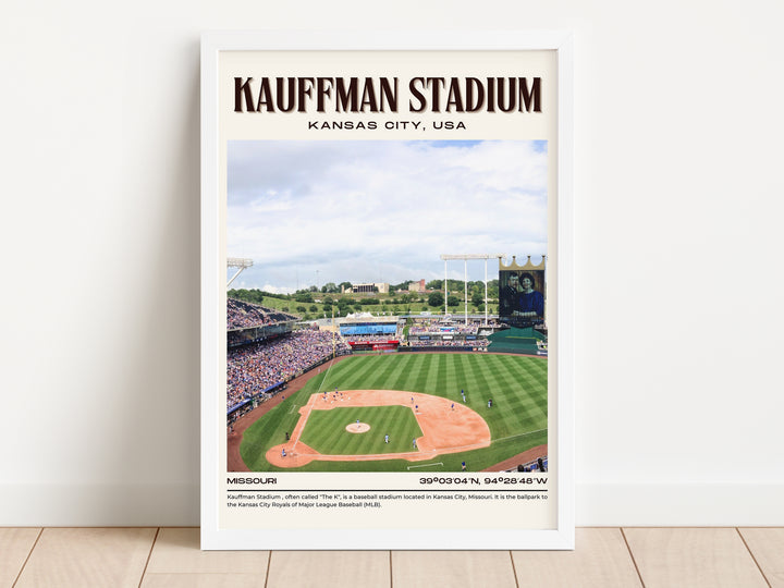 Kauffman Stadium Baseball Retro Wall Art