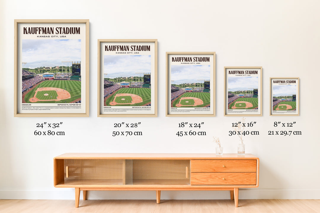 Kauffman Stadium Baseball Retro Wall Art