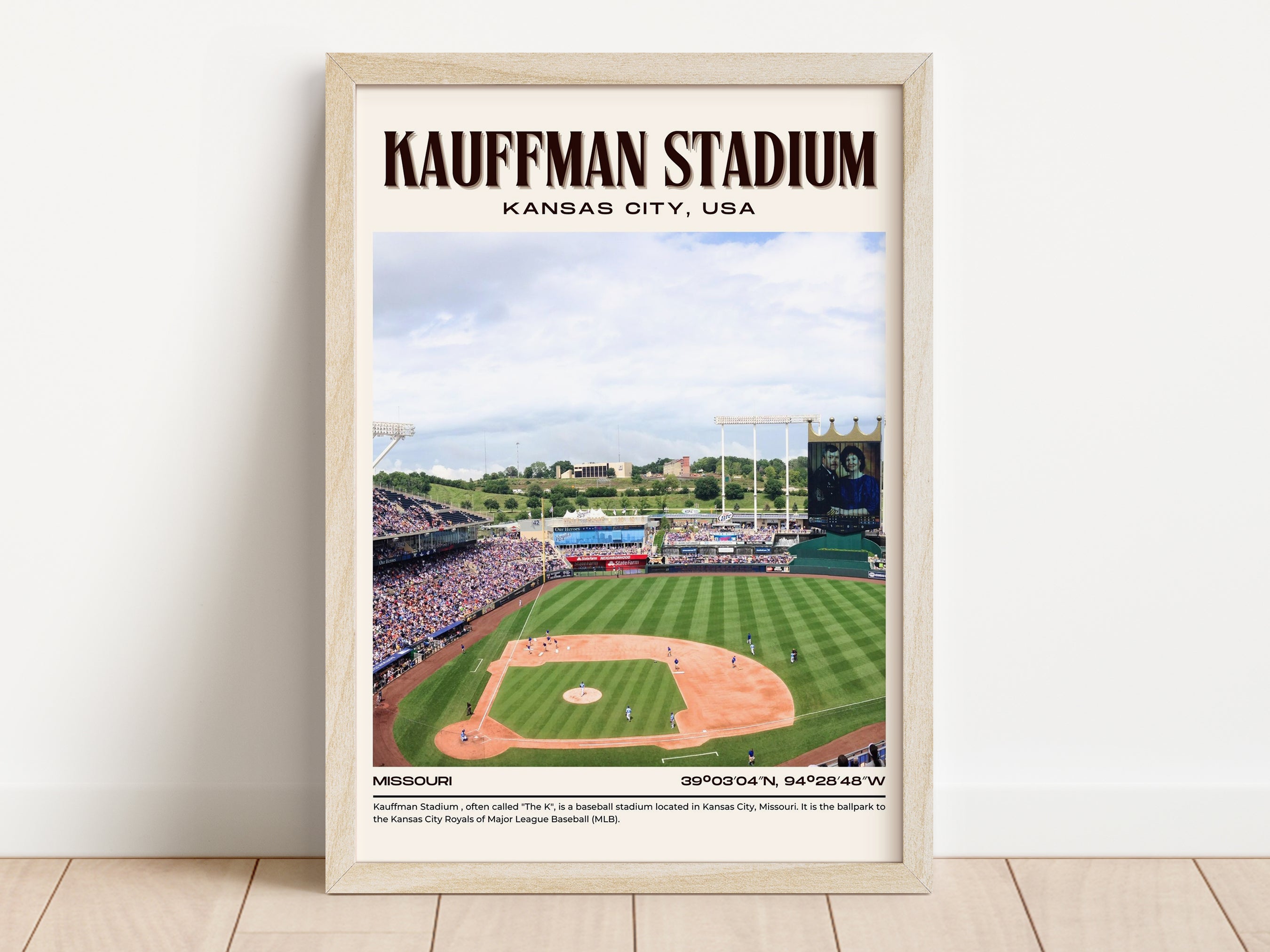 Kauffman Stadium Retro Poster, Kansas City Royals Poster Print, MLB – JOYIE