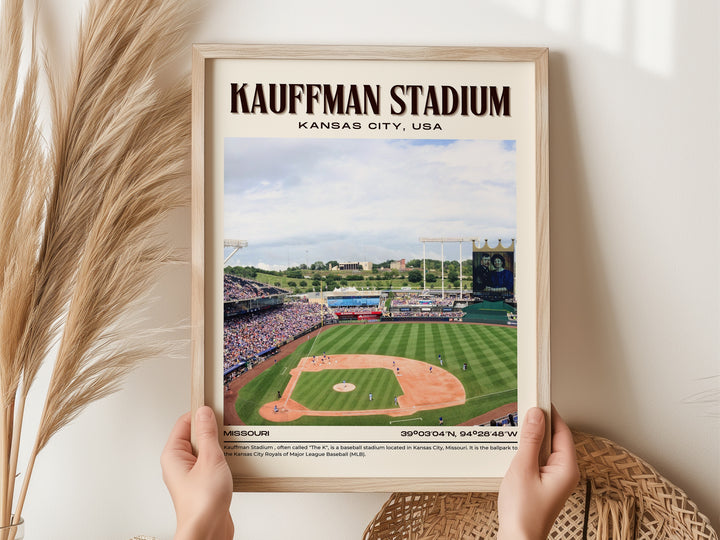 Kauffman Stadium Baseball Retro Wall Art