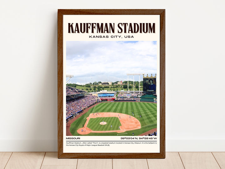 Kauffman Stadium Baseball Retro Wall Art