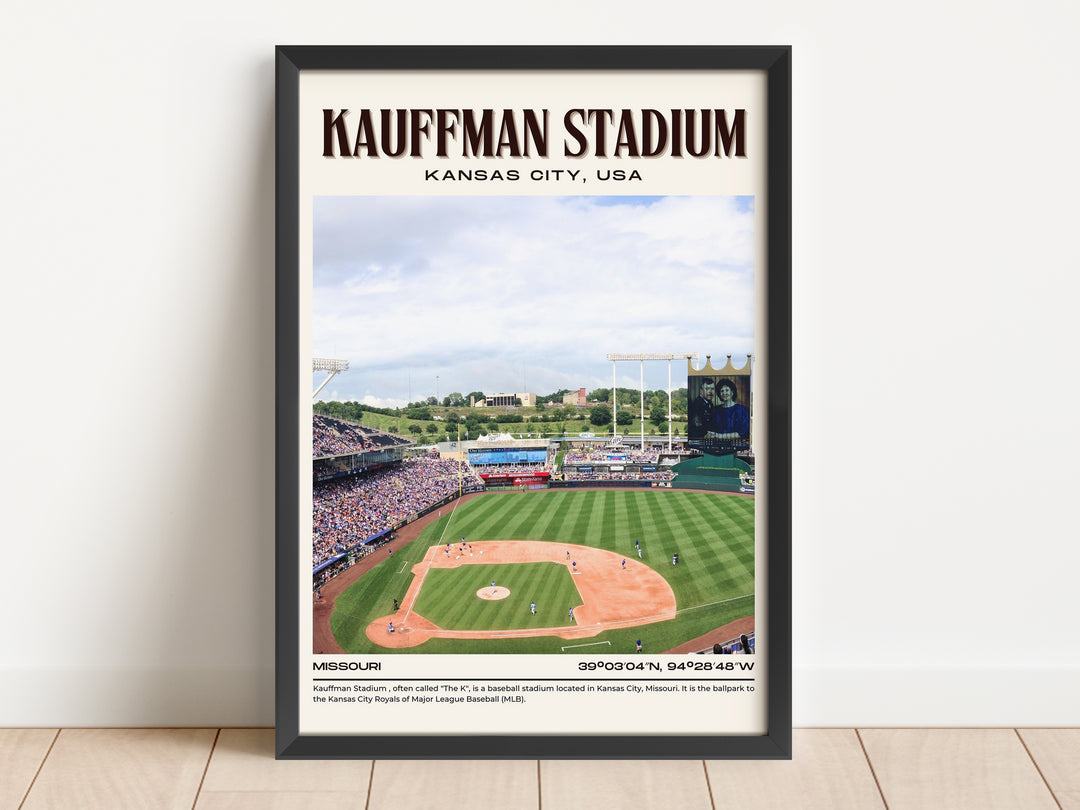 Kauffman Stadium Baseball Retro Wall Art