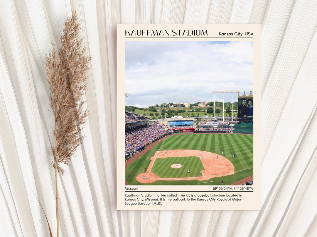 Kauffman Stadium Baseball Minimal Wall Art