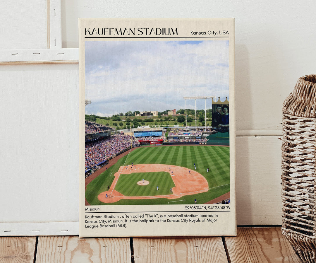 Kauffman Stadium Baseball Minimal Wall Art